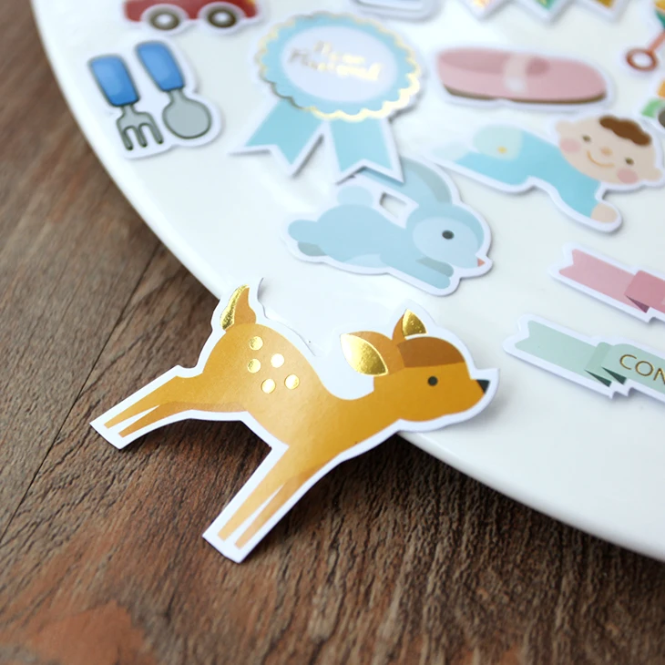 Cartoon stickers, decorative stickers, self adhesive stickers, custom stickers, stationery stickers, anime stickers, paper stickers, adhesive stickers, decorative labels stickers and roll packaging stickers 73pcs baby series die cut stickers