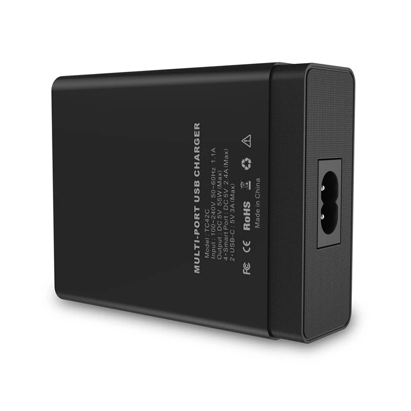 USB نوع C شاحن ل نيكزس 5X/6 P ، CHOETECH 55 واط USB متعدد المنافذ شحن محطة مع حامل ل فون الهاتف المحمول شواحن