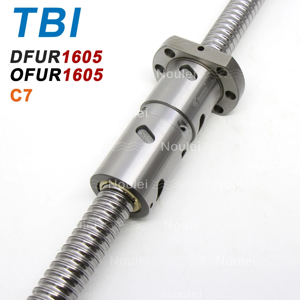 

TBI Double nut Ball screw DFU1605 OFU1605 5mm lead C7 1605 Ballscrew Custom Length 1000mm