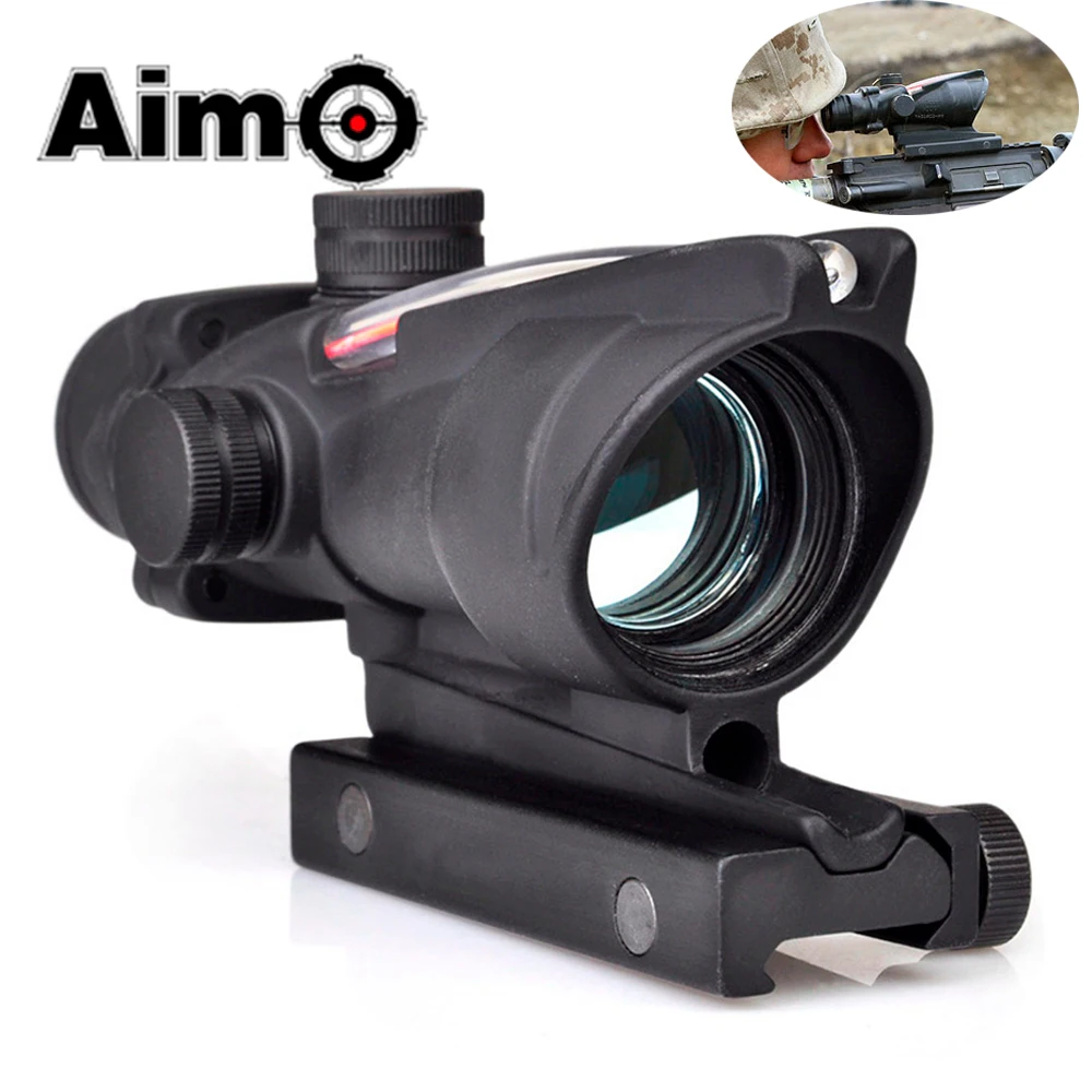

Aim-O Airsoft Riflescopes ACOG 1X32C Red Dot with Illumination Source Fiber Sight Scope Tactical Telescope AO1001 Hunting Optics