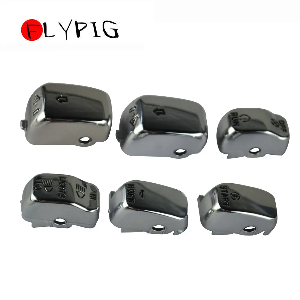 

Chrome 6 Pcs Motorcycle Switch Cap Button Kit For Harley Electra Glide Street Glide 1996-2013 High Quality
