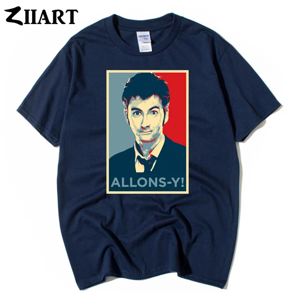 

doctor who david tennant allons-y couple clothes man boys male o-neck short-sleeve T-shirt