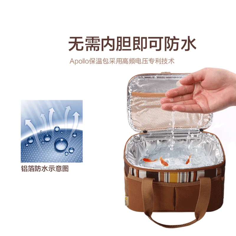 Apollo сумка-холодильник 6L небольшой Сгущает складной свежие Водонепроницаемый Алюминий Фольга Термосумка для еды Термальность сумка-холодильник