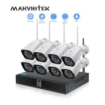 

Plug Play 8CH 1080P Wireless NVR Kit P2P CCTV camera system Outdoor Weatherproof Night Vision WIFI home Security Camera System