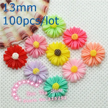

resin flat back dasiy flower 13mm 100pcs flat back cabochon for decoration