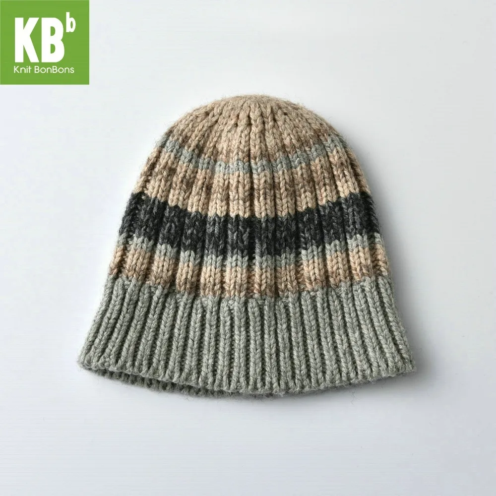 2017 KBB Spring KBBXmas Wool Children Women Men Yarn Knit Warm Striped Stitching Winter Hat Beanie