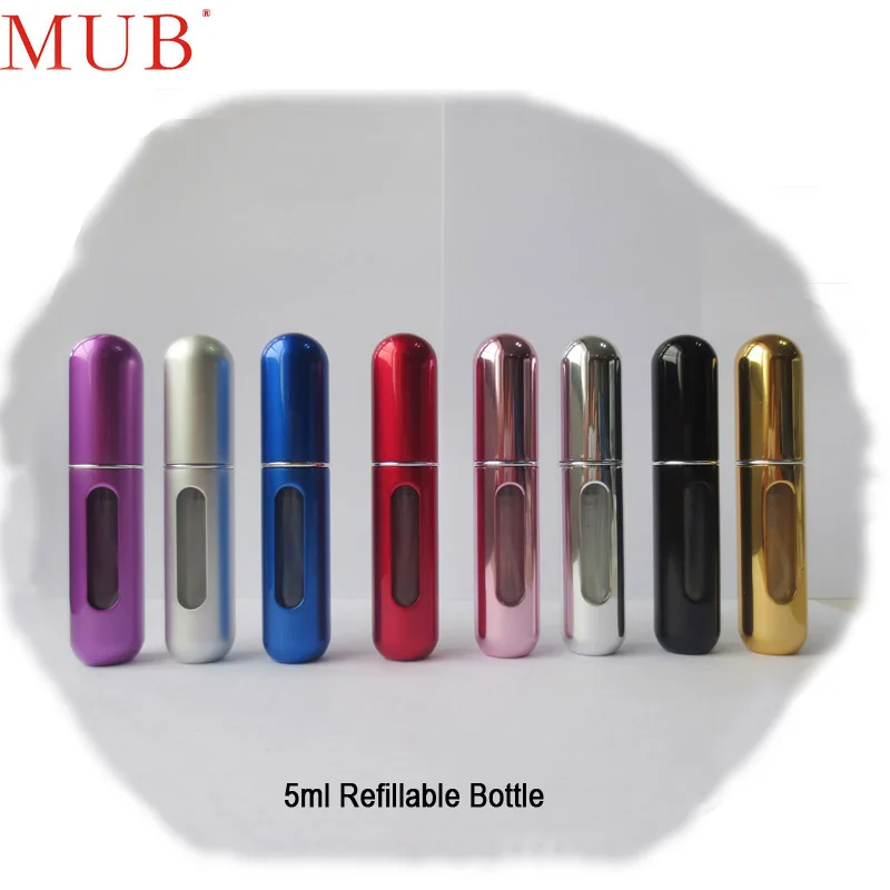 

5ml Refillable Mini Perfume Spray Bottle Aluminum Spray Atomizer Portable Travel Cosmetic Container Perfume Bottle
