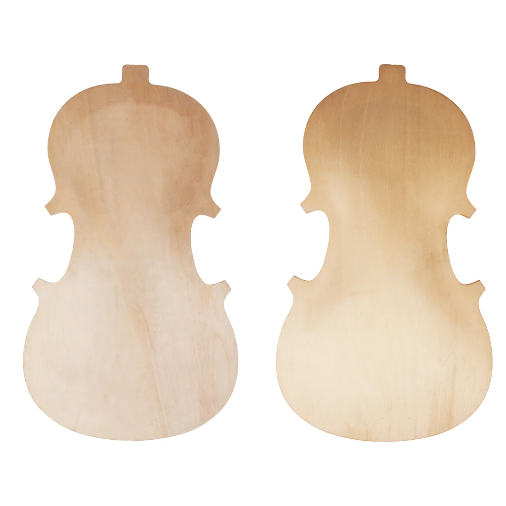 Solid Wood Unfinished Violin Top Front Panel & Back Plate Set for 4/4 3/4 1/2 1/4 1/8  Violin Fiddle DIY Making