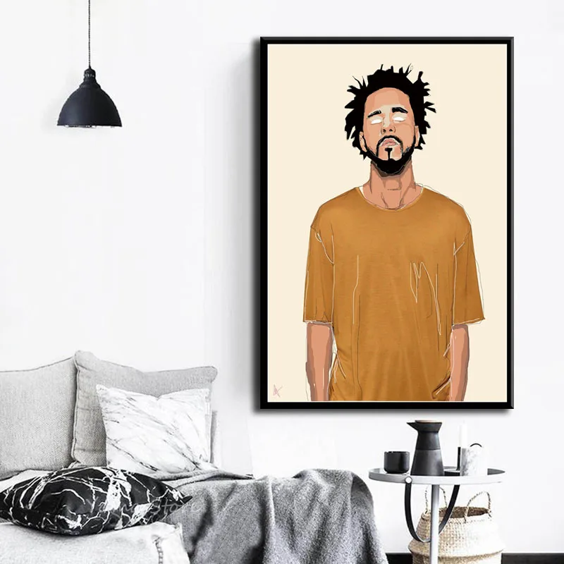 S957 J Cole рэп хип хоп музыкальный певец рэпер звезда настенная живопись Печать На
