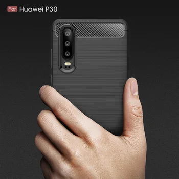 

Carbon Fiber Case for Huawei P30 Pro Soft TPU case for Huawei P30 cover Fitted case for P30 Lite DHL Free shipping 30pcs