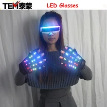 A Pair font b LED b font Color Changing Lighting font b Gloves b font Flashing