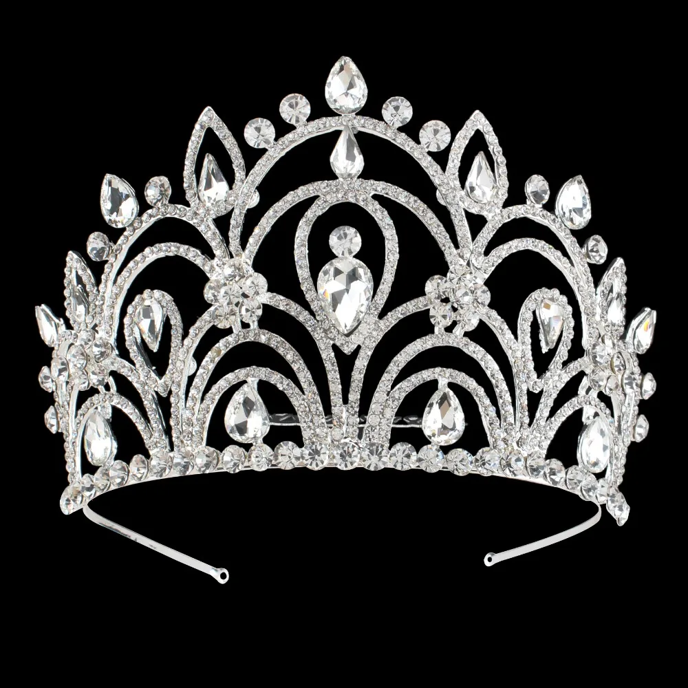 Luxuries Crystal flower Tiara Crown Headdress Prom Queen King crown for