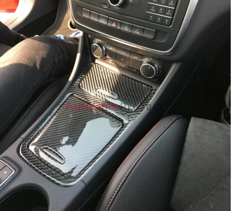 Real Carbon Fiber Console Centre Gear Box Storage Ashtray Frame Cover