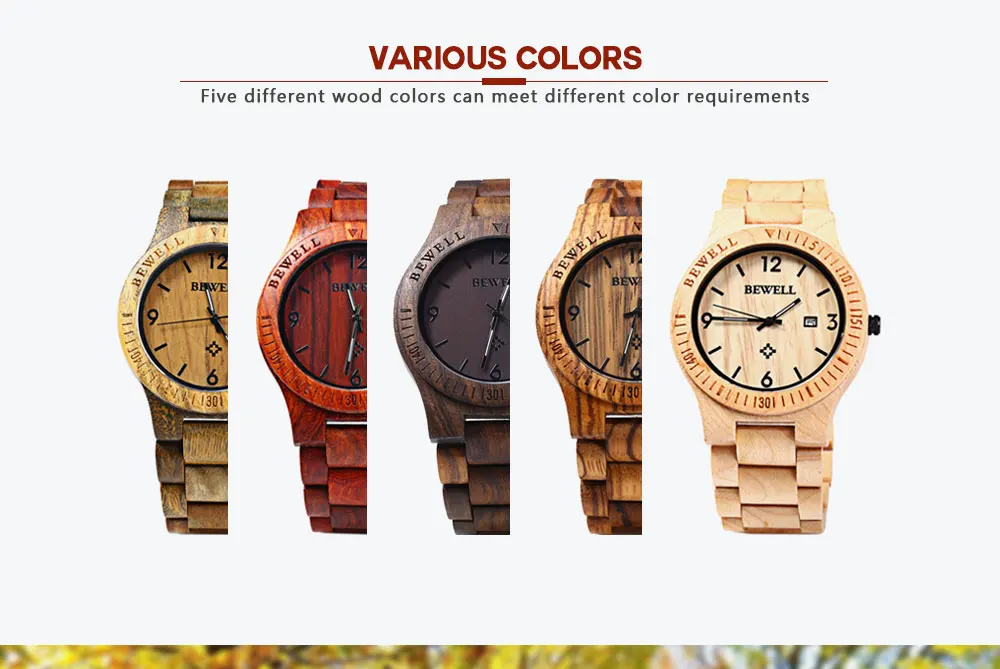 2017 BigBen Bewell Luxury Brand Wood Watch Men Analog Natural Quartz Movement Date Male Wristwatches Clock Relogio Masculino (6)