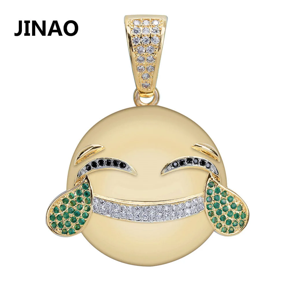 Hip Hop Smile Emoji Fashion Jewelry Essential Oil Necklace Iced Out