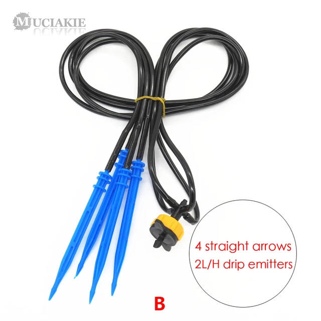 MUCIAKIE Drop Irrigation System for Bonsai Spider Distribution Assembly with 2/4 Elbow Arrow Dripper 2/8 L/H Drip Emitters Kits
