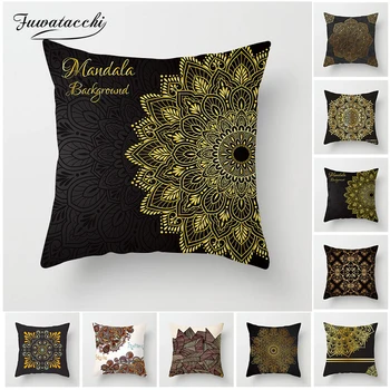 

Fuwatacchi Mandala Cushion Covers Bohemian Geometric Pillow Case Stamping Pillow Cover For Sofa Chair Decor Flower Pillowcases