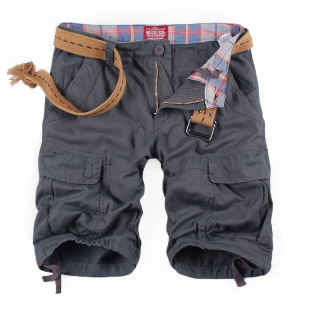 New issues Matchstick 100 cotton men s cargo shorts with large side cargo pockets S3635
