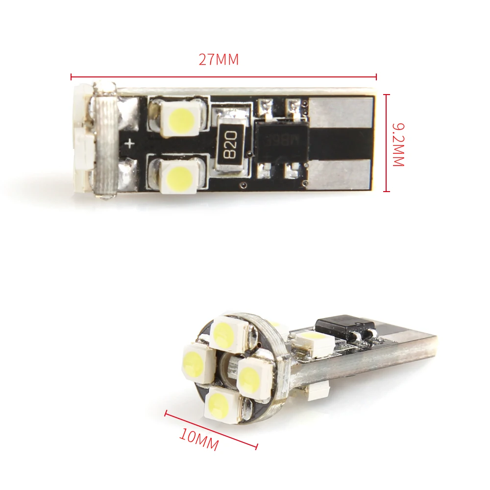 1 шт. T10 светодиод шина может свет W6W 194 внутренние Ксеноновые белые LED CANBUS NO OBC ERROR t10