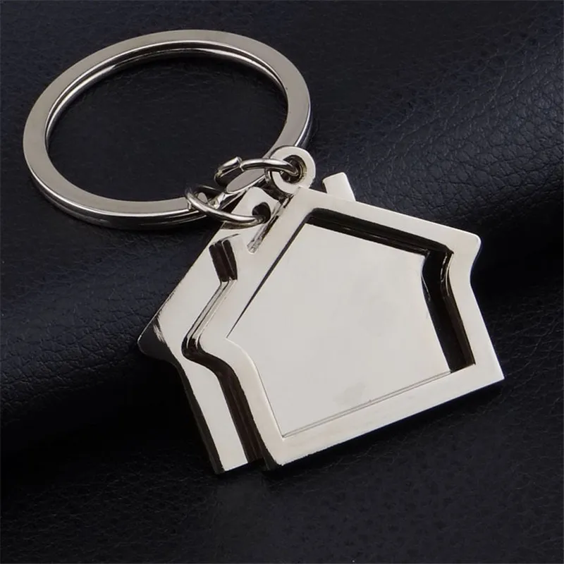 

100 pieces/lot Zinc Alloy House Shaped Keychains Novelty Keyrings Gifts for Promotion provide customize