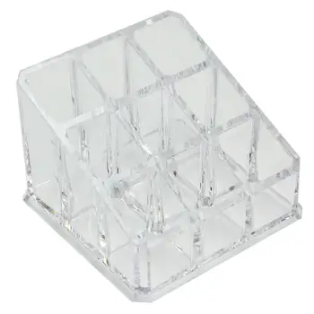 

1pc Clear Acrylic 9 Tips Makeup Organizer Holder Lipstick Liner Brush Cosmetics Case Box Display 9*9*6.5cm new