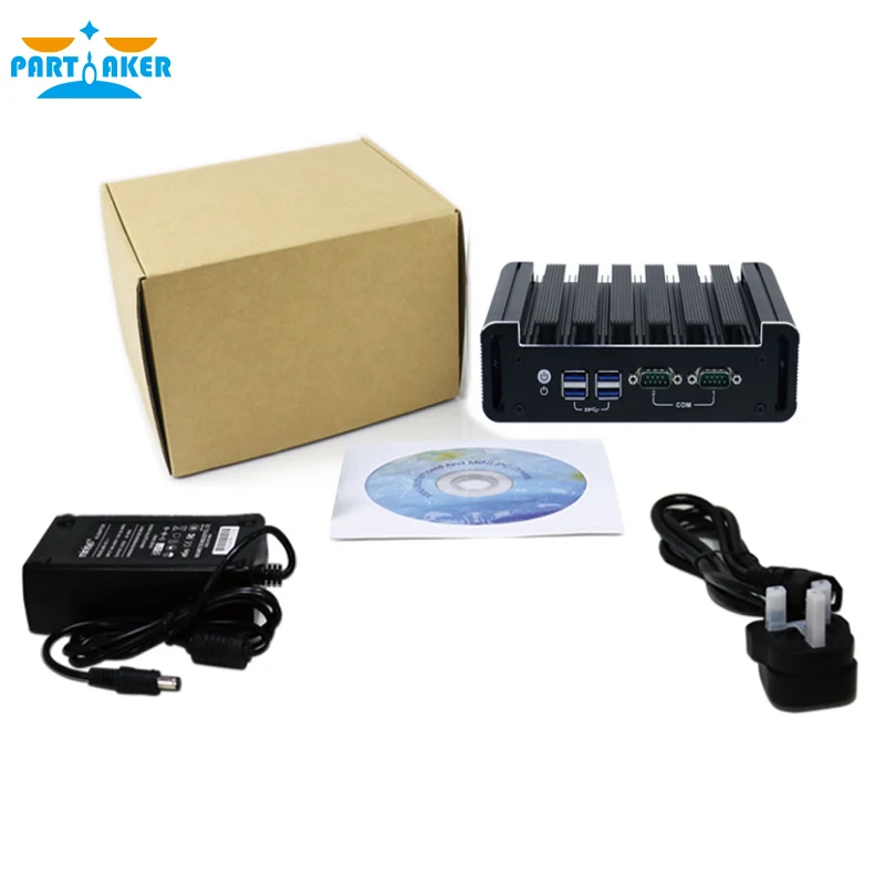 Partaker Fanless Mini PC Windows 10 Pro Intel Core i7 i5 7200U i3 7020U i3 8130U Barebone Computer DDR4 2.4GHz 4K HTPC WiFi