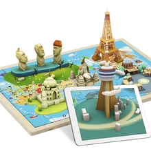 TOPBRIGHT AR карта мира головоломка дерево 3D головоломка Дети от 2 до 6 лет Детские игрушки развивающие игрушки