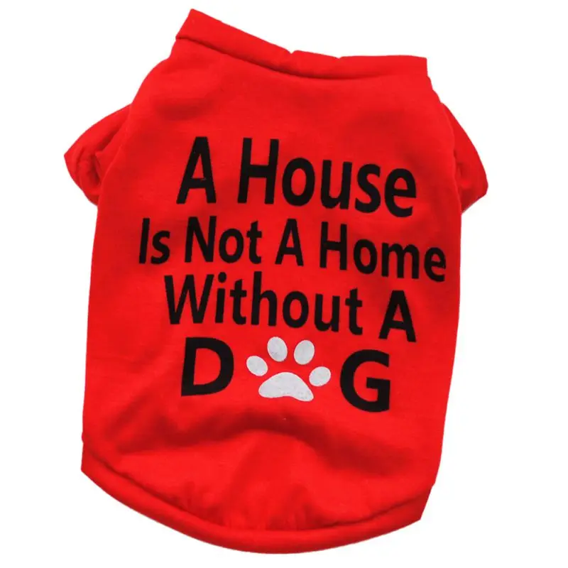 Милая Одежда для собак кошек и собак, хлопковая Футболка с принтом дома, мягкая одежда для щенков, весенне-летняя рубашка, повседневные жилеты XS-L