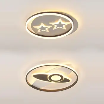 

LED Modern Geometric Iron Acryl Round Lamparas De Techo Lustre Chandelier Lighting For Foyer Bedroom