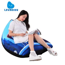 LEVMOON Beanbag Sofa Chair Cartoon Superman Seatzac Comfort Bean Bag Bed Cover Without Filler Cotton Indoor Beanbag Lounge Chair