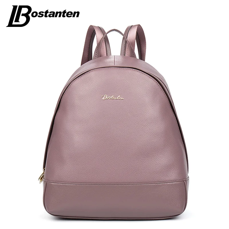 

BOSTANTEN Causal Genuine Leather Backpack Rucksack Real Leather Preppy Style School Backpack Cowhide Mochila Feminina Travel Bag