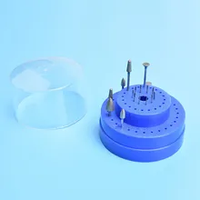 Синий 60 отверстий Держатель зубных боров блок коробка пластиковый алмазный Бур Шлифовальная головка держатель стоматологическое лабораторное оборудование