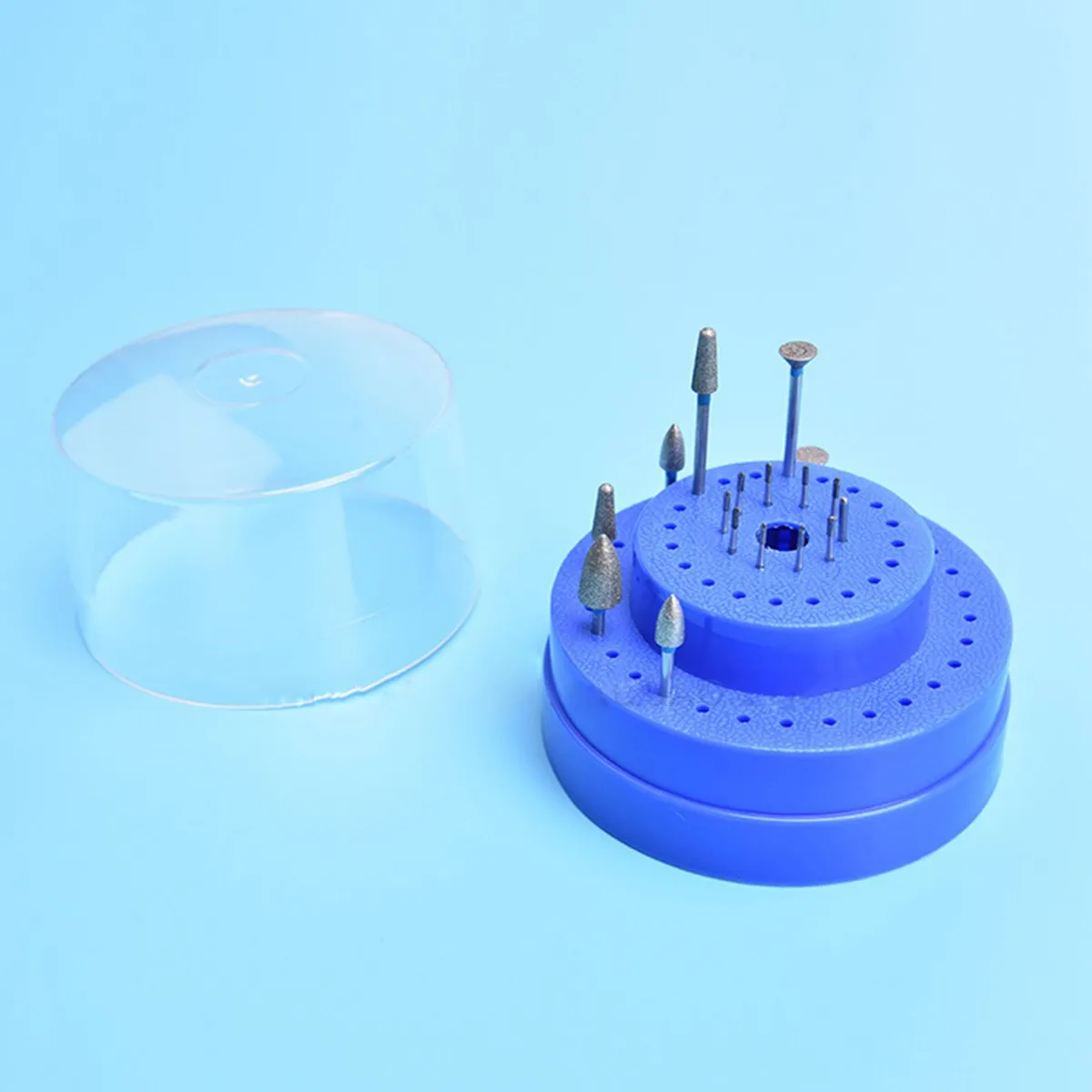 Buy Blue 60 Holes Dental Burs Holder Block Case Box