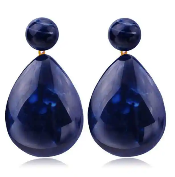 

Exaggerated Big Resin Drop Gem Earrings Earrings Female Fashion Bohemian Trend Teardrop Shape Ear Jewelry