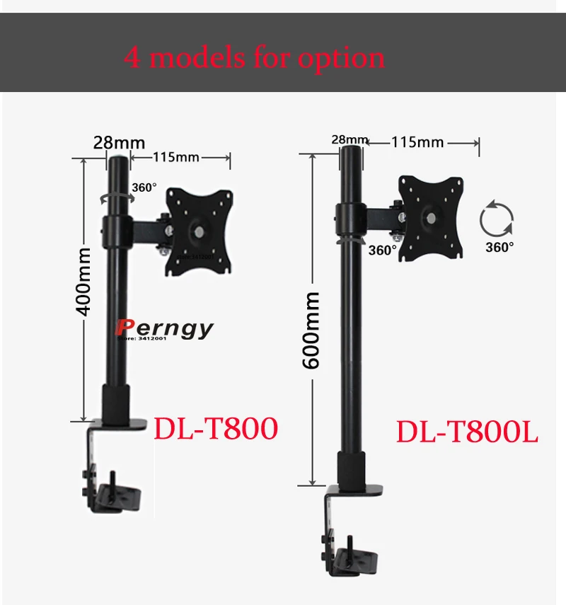 DL-T801L VESA 75X75 100X100 15 кг 60 см настольная подставка для монитора Настольный держатель для ЖК-телевизора Подставка для телевизора с поворотом на 360 градусов