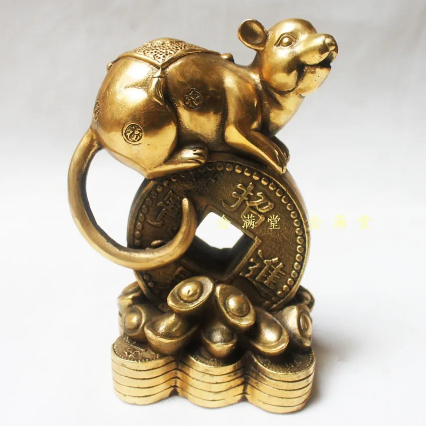 

Factory Copper Feng Shui crafts Bronze copper home decoration crafts decoration zodiac money mouse lucky evil spirits