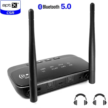 

Long Range NFC Bluetooth 5.0 Transmitter Receiver Audio Adapter APTX HD & Low Latency Optical RCA 3.5mm AUX