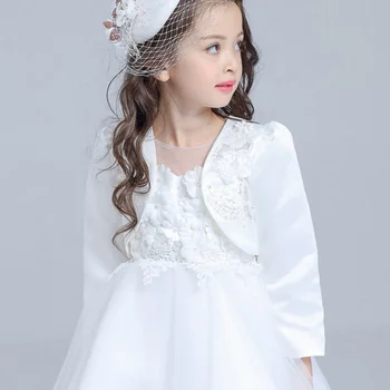 

RL Girls Jacket For Wedding Princess Party Coat Children Party Cardigan White Cardigan for 2 3 4 6 8 10 Years