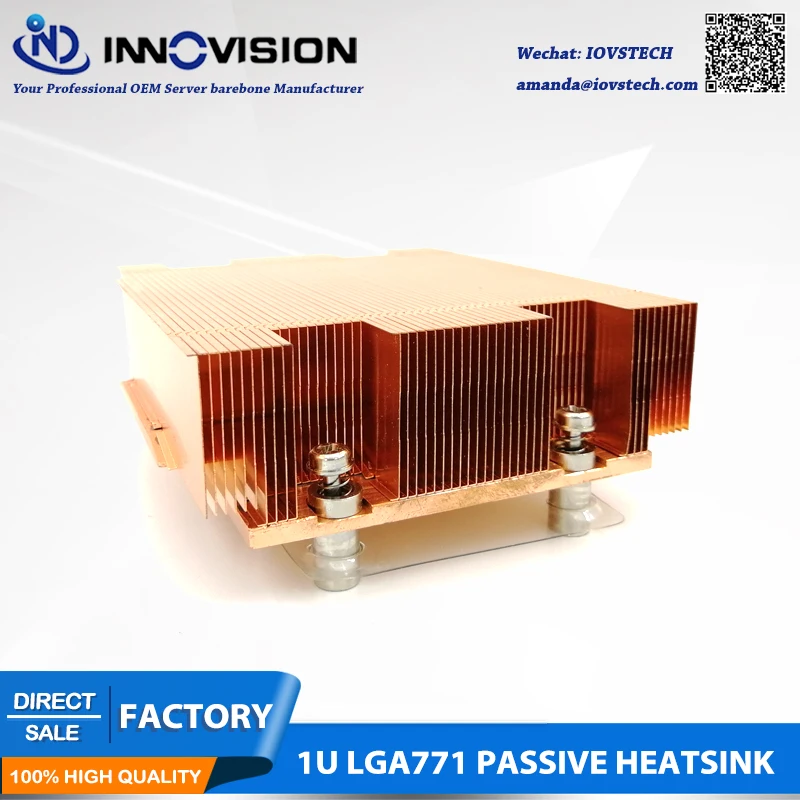 Новый пассивный радиатор сервера LGA771 1U с обратной планой новый медный кулер ЦП