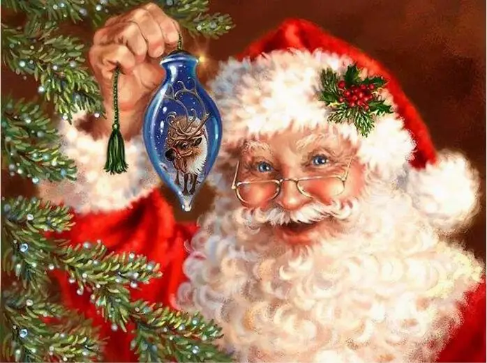 5D DIY Diamond Painting Santa Claus Embroidery Full Square Cross Stitch Rhinestone Mosaic Christmas decor | Дом и сад