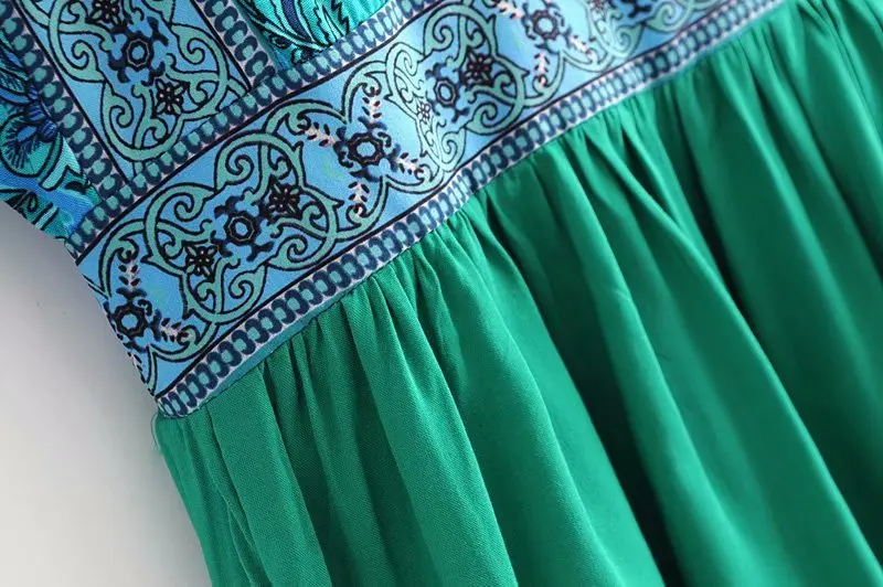 Happie шикарная Женская богемная зеленая Цветочная печатная с глубоким v-образным вырезом Бохо вискоза блузка рубашки рукав летучая мышь женская рубашка