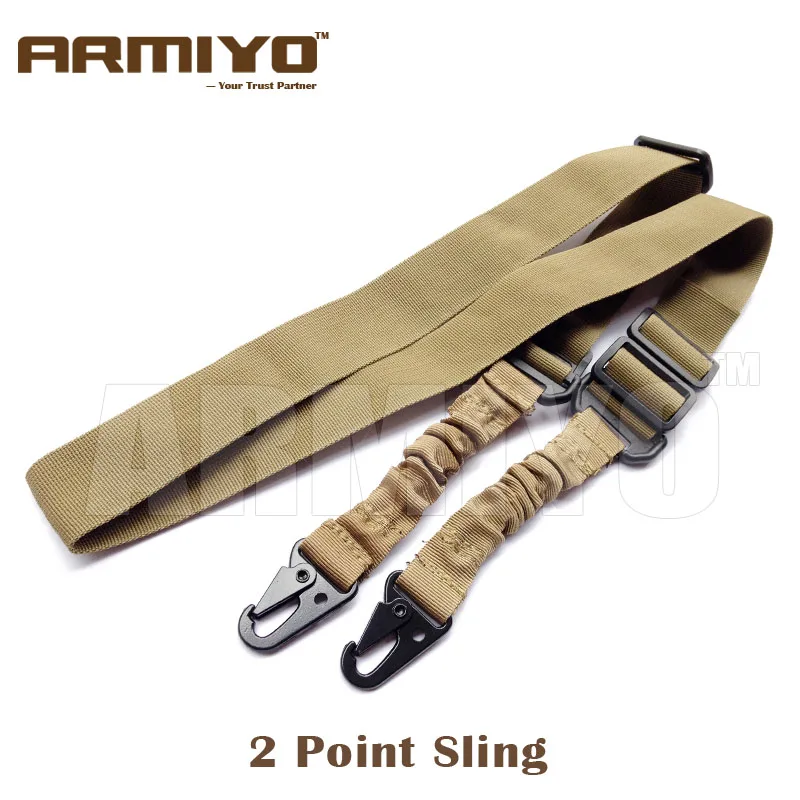 Тактический armiyo 2 точечный оружейный ремень банджи жгуты винтовка плечевой ремень Весенняя металлическая пряжка охотничьи сумки аксессуары