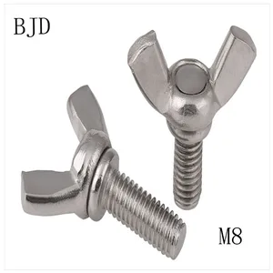 DIN316 5 шт. 304 M8 * 12/16/20/25/30/35/40/45/50 мм 8 мм болт из нержавеющей стали винт с барашком бабочка болт кручение крепежа - изображение