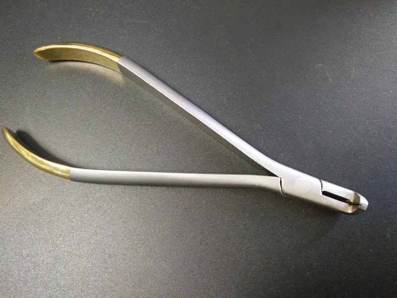 

Long Handle Dental Orthodontic Wire Distal End Cutter Plier TC Insert 1/3 Goden Holder Instrument Sand Blasting Surface