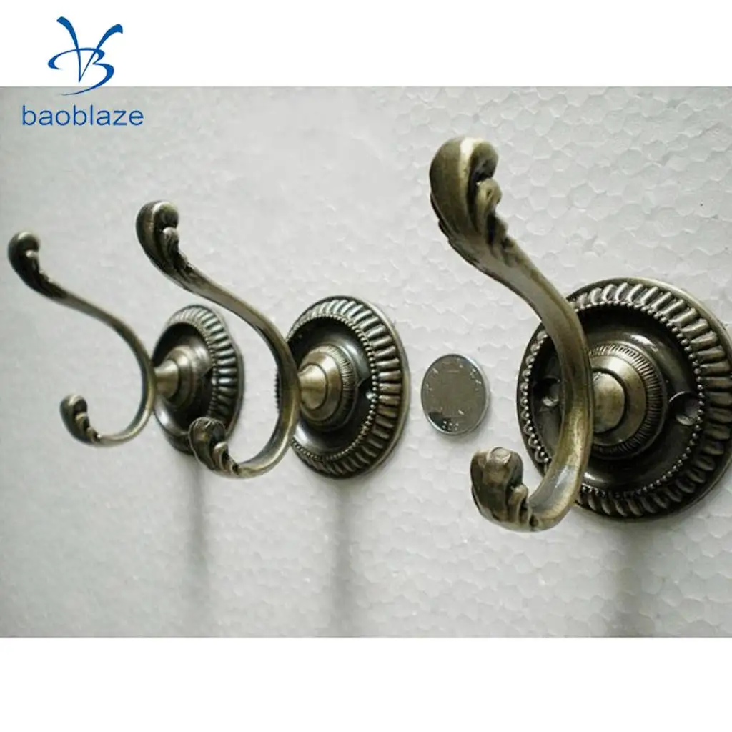 

Vintage style Design Retro Wall Mounted Round Base Double Hook Hanger Holder for Coat/Hat/Clothes/Robe/Towel Hook Heavy Duty