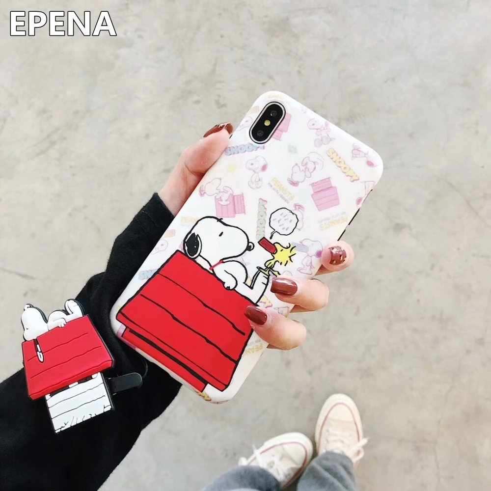 

Super Cute Cartoon Phone Case for Iphone X XR XS MAX IMD Soft Back Cover for iphone 7 8 Plus 6 6s Plus with Lanyard
