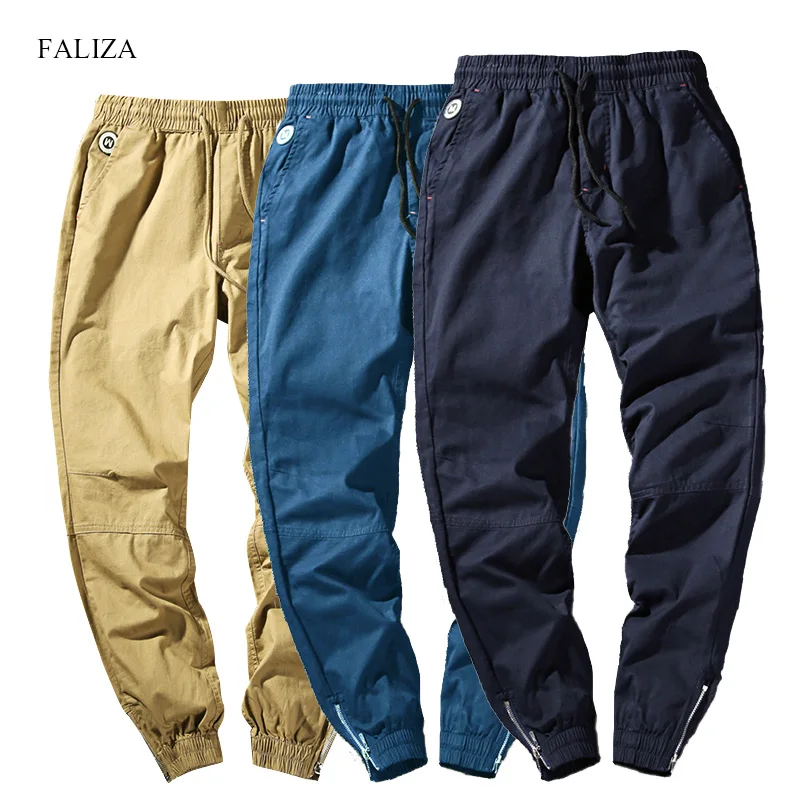 FALIZA 2019 демисезонный Мужские штаны для бега брюки карго мужчин Jogger Хлопок