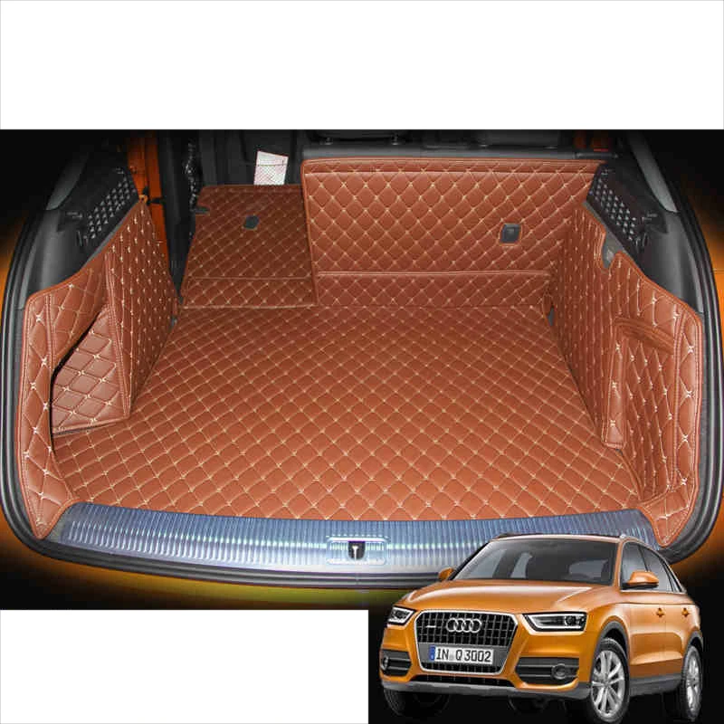 

lsrtw2017 fiber leather car trunk mat cargo mat for audi q3 2011 2012 2013 2014 2015 2016 2017 2018