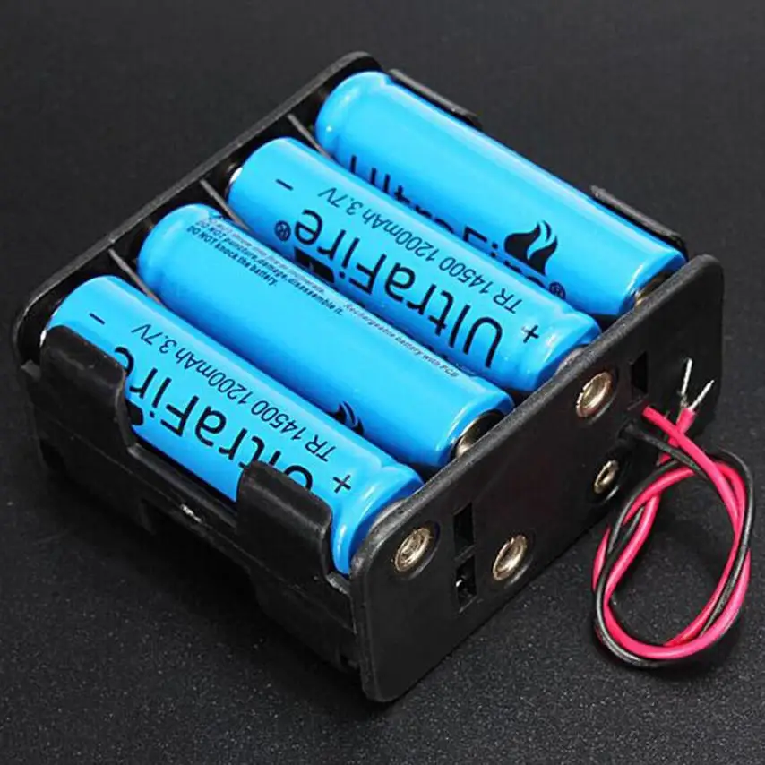 

1Pc 8 AA 2A Battery 12V Clip Holder Black Box Case with Wire Leads DIY to Form High Compact Light Batteries Easy to Carry PJ4