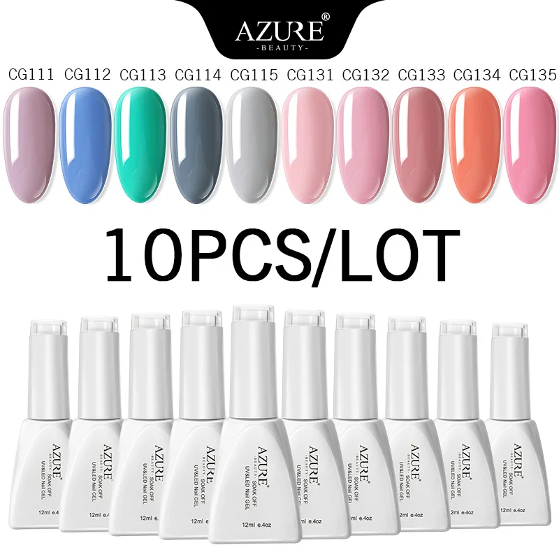Azure Beauty 10 шт./лот набор гель-лаков для дизайна ногтей долговечный светодиодный